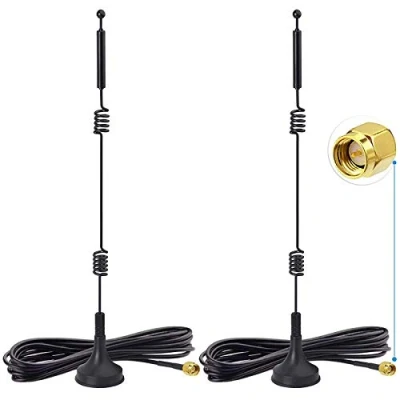 Abbildung von Bingfu Dual Band WiFi 2,4 GHz 5 5,8 9 dBi Magnetfuß SMA Stecker Antenne (2 Stück) für Drahtlose Vedio Überwachungskamera Überwachungsrekorder LKW Anhänger Rückfahrkamera Rückfahrmonitor