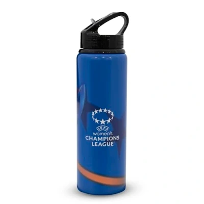 Abbildung von UEFA Frauen Champions League 750 ml Aluminiumflasche Integrierter faltbarer Strohhalm, UWCL, Offiziell lizenziertes Merchandise, Auslaufsicher, Leicht, BPA frei, Tolle Geschenkidee für Fußballfans
