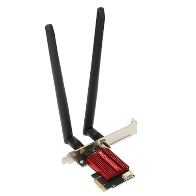 Abbildung von PCI Express Ethernet Adapter, 1200 Mbit/s Gigabit PCIe Netzwerkkarte, RJ45 LAN Adapter Konverter mit Dual Antenne, MU MIMO, BT4.2 WiFi für 7 8 10 11