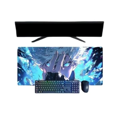 Abbildung von Jujutsu Kaisen Satoru Gojo Mauspad, XXL, multifunktional, Gaming, Anime, Maus, 3 mm, Büro, rutschfest, strukturierte Oberfläche, für Computer, Gamer, Zuhause und Laptops