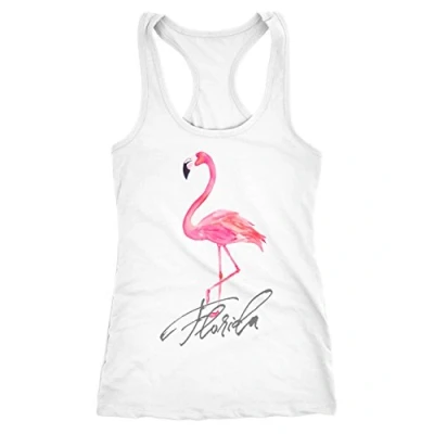 Abbildung von Neverless Tanktop Damen Tank Top Shirt Flamingo Seepferdchen Florida Watercolor