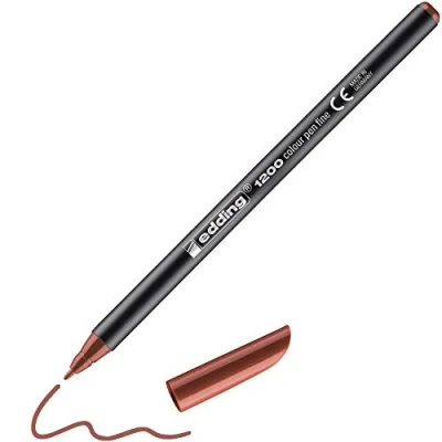 Abbildung von edding 1200 Fasermaler fein braun 1 Stift Rundspitze mm Filzstift zum Zeichnen und Schreiben für Schule, Mandala