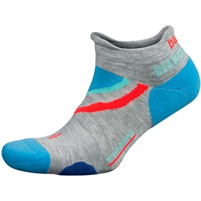 Abbildung von Balega Unisex Ultraglide Laufsocken, Mittelgrau/Ethereal Blau, Large, EU Größe 43 45