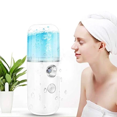 Abbildung von Nano Gesichtsdampfer, 30ml Ultraschall Facial Spray Zerstäubung Nebel Gesicht Feuchtigkeitsspendende Flüssigkeitszufuhr Handliche Maschine USB Aufladung für den Heimgebrauch