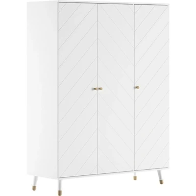 Abbildung von Vipack Kleiderschrank, (Made in Europe), mit 3 Drehtüren bietet viel Stauraum, Rillenprofil Optik, Ausf. weiß