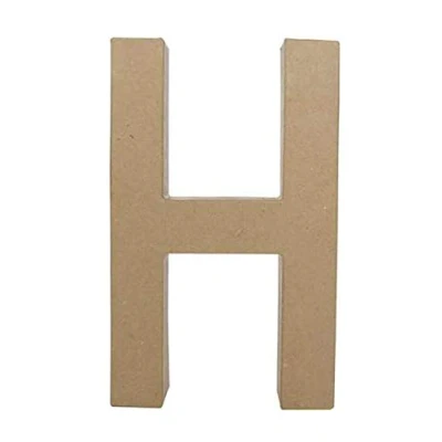 Abbildung von Décopatch AC401O Buchstabe &quot;H&quot; Fantasie aus Pappmaché, 5 x 22 30 cm, zum Verzieren, ideal für Ihre Wohndeko, Kartonbraun