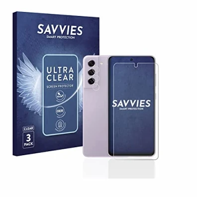 Abbildung von Savvies 6 Stück Schutzfolie für Samsung Galaxy S21 FE 5G (Display+Kamera) Displayschutz Folie Ultra Transparent