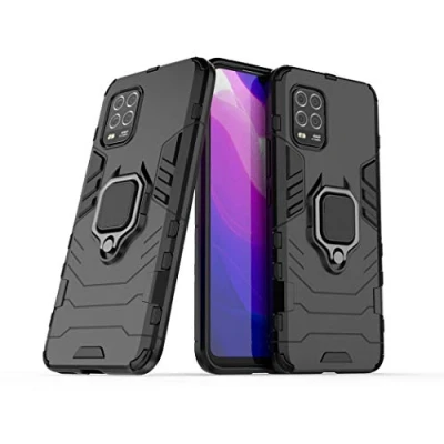 Abbildung von Kompatibel mit Xiaomi Mi 10 Lite 5G Hülle, Ring Ständer Magnetischer Handyhalter Auto Caseme Schutzhülle Case (Schwarz)