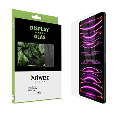 Abbildung von Artwizz SecondDisplay Schutzglas kompatibel für iPad Pro 12,9 (2022 2018) Displayschutz aus Sicherheitsglas, 9H Härte, Hüllenfreundlich