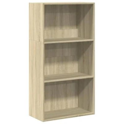 Abbildung von vidaXL Bücherregal, Bücherschrank Regal mit Stauraum, Standregal für Wohnzimmer Büro, Büroregal Aktenregal Aufbewahrungsregal, Sonoma Eiche Holzwerkstoff