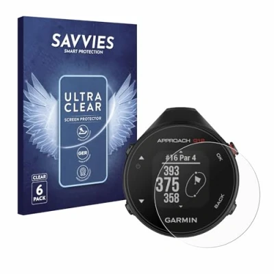 Abbildung von Savvies 6 Stück Schutzfolie für Garmin Approach G12 Displayschutz Folie Ultra Transparent
