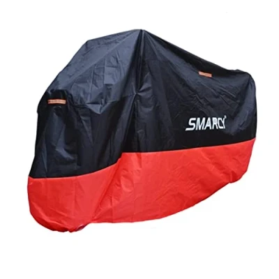 Abbildung von SMARCY® Motorradabdeckplane Motorradgarage Motorradabdeckung Wasserdicht Staubdicht Rot Schwarz XXL