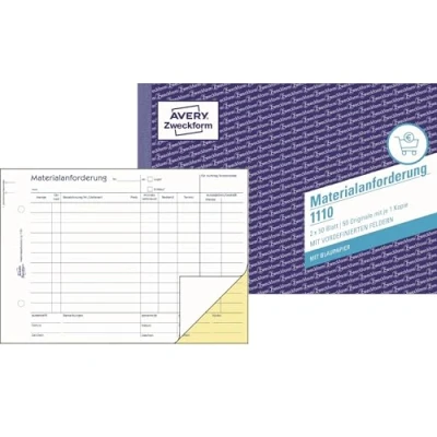 Abbildung von AVERY Zweckform Formularbuch Materialanforderung DIN A5 quer 2x 50 Seiten