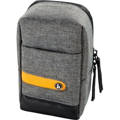 Abbildung von Hama Kameratasche &quot;Terra&quot; aus Recycling Polyester (kleine Fototasche für Kompaktkamera 7,5x4,5x13 cm, Trageriemen zum Umhängen und Gürtelschlaufe Tagen als Gürteltasche) grau, 1er Pack