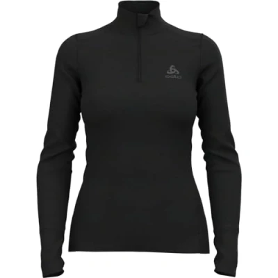 Abbildung von Odlo Damen Funktionsunterwäsche Langarm Shirt mit Reißverschluss MERINO 200, black, M
