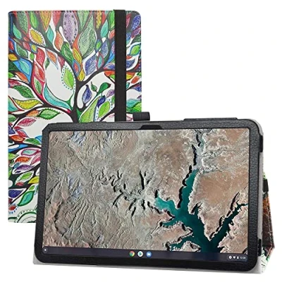 Abbildung von LIFANG Kompatibel mit Nokia T20 Hülle,Schutzhülle Hochwertiges PU Leder Tasche Case für 10.4&quot; Tablet,Love Tree