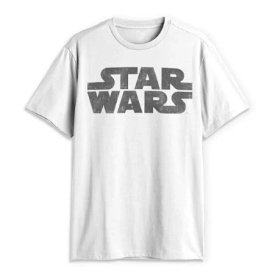 Abbildung von STAR WARS Herren Simplest Logo Graphic Tee Hemd, Weiß, X Groß