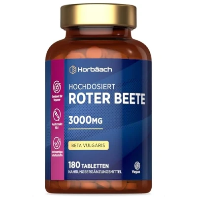 Abbildung von Rote Beete Tabletten 3000mg 180 vegane von Horbaach