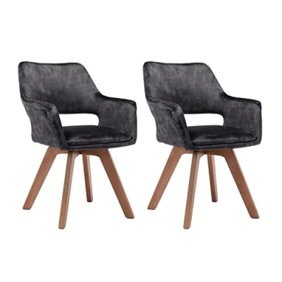Abbildung von byLIVING Esszimmerstuhl &quot;Klara&quot;, (Set), 2 St., Samtstoff Velvet, 2er Set, gepolstert mit hochwertigem Vintage Samt, 360 Grad drehbar