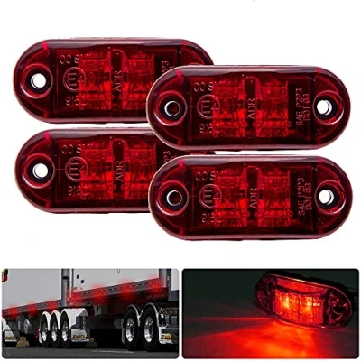 Abbildung von Jutta 4/8/12pc Seitenmarkierungsleuchte, 12/24V IP65 Rot LED Seitenmarkierungsblinker Lampe Universal für LKW Anhänger Van Caravan Auto Bus Boot (4)