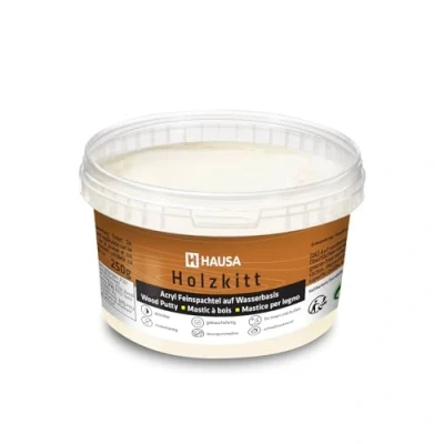 Abbildung von HAUSA Holzkitt 250 g Esche Holzspachtelmasse, Kitt für Holz, Holzspachtel/Füllmasse zum Reparieren von Holzschäden gebrauchsfertig ausgezeichnete Füllkraft schnelltrocknend rissbeständig