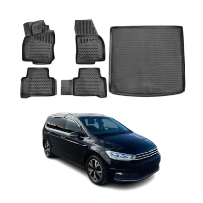 Abbildung von OMAC G001239 Fußmattensatz Gummi, TPE (thermoplastischer Elastomer) 5 schwarz VOLKSWAGEN: Touran II