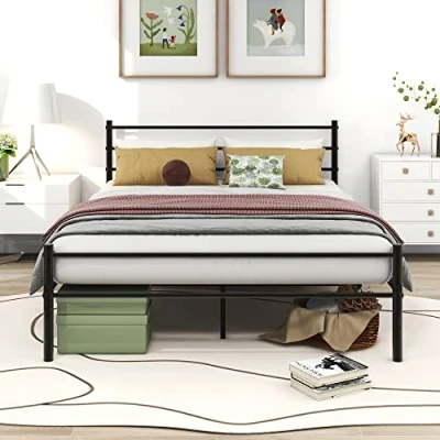 Abbildung von Diahomy Metallbett mit Lattenrost Bettrahmen Doppelbett 120X200cm /Schwarz