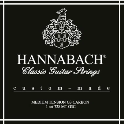 Abbildung von Hannabach Klassikgitarrensaiten Serie 728 Medium Tension Custom Made G3 Carbon Satz mit 728MTG3C