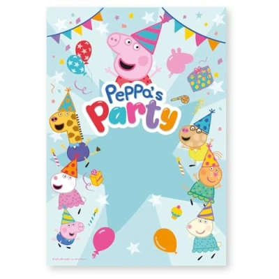Abbildung von Amscan 9918350 Peppa Pig Fotohintergrund für Kindergeburtstage, Stoff, 2,04 m x 1,41