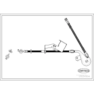 Abbildung von CORTECO 19034954 Bremsschläuche Vorderachse rechts 450 M10X1 PEUGEOT: 407 SW, Limousine