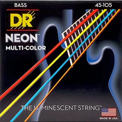 Abbildung von DR Neon Multi Color Bass Saiten Strings 4 Saiter, 045 105