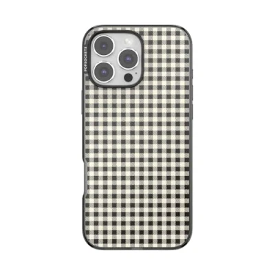 Abbildung von PopSockets iPhone 16 Pro Max Hülle kompatibel mit MagSafe, Handyhülle für Max, kabellos aufladbar, nur Gingham