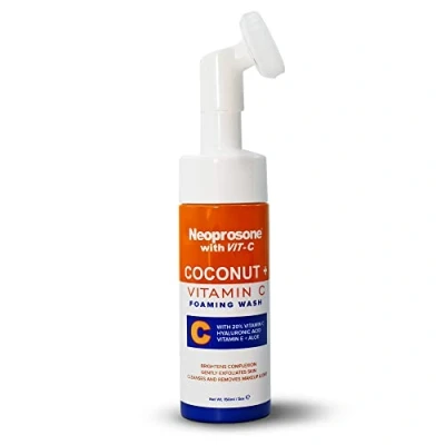 Abbildung von Neoprosone, Schaumiges Gesichtswaschmittel zur Hautaufhellung 5 fl oz / 150 ml Akne Gesichtswaschmittel, Sanfter Gesichtsreiniger mit Aloe Vera und Kokosöl.