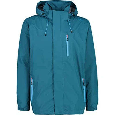 Abbildung von CMP Herrenjacke mit Reißverschluss und atmungsaktiver Kapuze, Tiefer See, 50