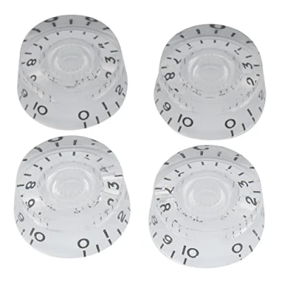 Abbildung von Musiclily Metrisch Gitarre Knöpfe Potiknöpfe Speed Knobs Volume Tone Potikopf für Epiphone Les Paul SG Import E Gitarre, Transparent (4 Stück)