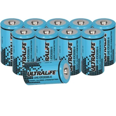 Abbildung von 10x Ultralife UHE ER26500 Bobbin Cell C Rundzelle Lithium Thionylchlorid 3,6V 9,0 Ah Akkuman.de Set