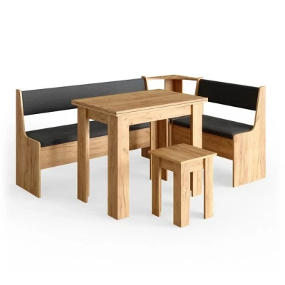 Abbildung von Vicco Sitzgruppe Roman, Goldkraft Eiche/Anthrazit, 180 x 120 cm mit Tisch, (Set, 5 tlg., er Set), bequeme Polsterung
