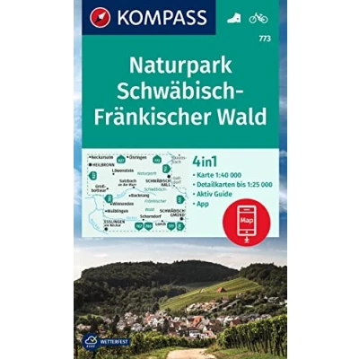 Abbildung von KOMPASS Wanderkarte 773 Naturpark Schwäbisch Fränkischer Wald 1:40.000: 4in1 Wanderkarte,mit Aktiv Guide und Detailkarten inklusive Karte zur offline Verwendung in der App. Fahrradfahren.