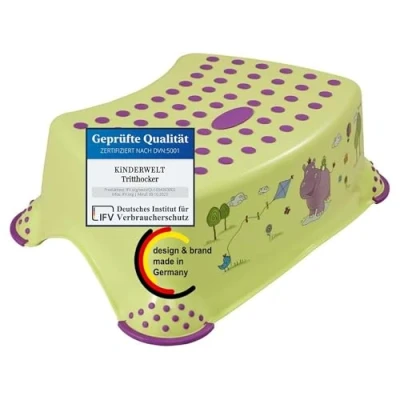 Abbildung von KiNDERWELT Tritthocker Premium Hippo grün stabiler Hocker für Kinder