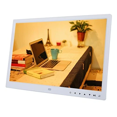 Abbildung von VBESTLIFE 15 Zoll Digitaler Fotorahmen,USB 2.0 1280 * 800 HD Screen Digital Bilderrahmen mit Wecker/Kalender Movie Player, für Familien und Freunde.(Weiß)