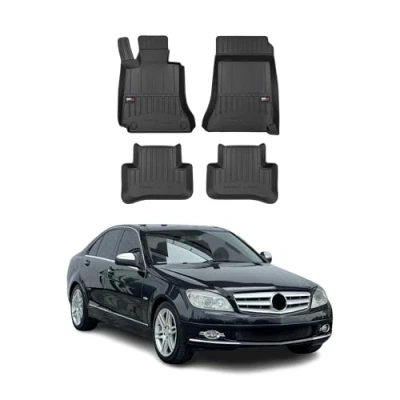 Abbildung von OMAC Gummi Fußmatten kompatibel mit Mercedes C Klasse W204 S204 T Model 2007 14 Premium TPE