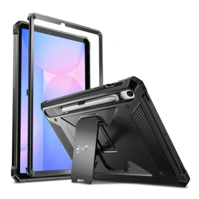 Abbildung von Fintie Hülle für Samsung Galaxy Tab S9 FE 10.9 Zoll/Tab 11 Zoll 2023, Ganzkörper Rugged Hybrid Stand Schutzhülle mit eingebauter Schutzfolie, Schwarz