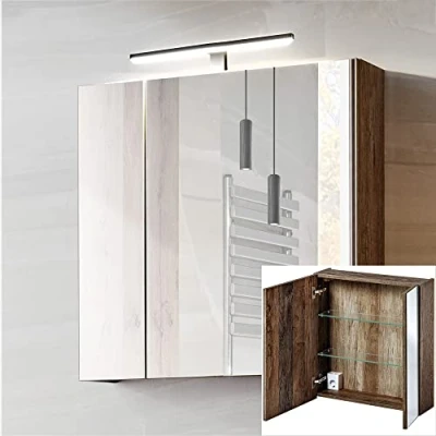 Abbildung von Lomadox Spiegelschrank PUEBLA 56 60cm mit LED Beluchtung in Vintage Oak Nb. B/H/T ca. 60/75/17 cm