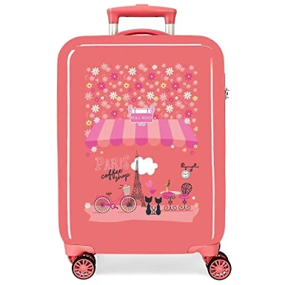 Abbildung von Roll Road Coffee Shop Pink Kabinenkoffer 38 x 55 20 cm Steifes ABS Seitliches Zahlenschloss 34 L 2 kg 4 Doppelräder Handgepäck