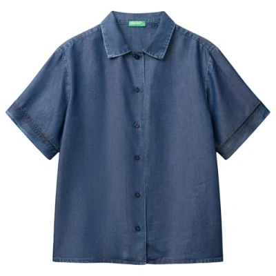 Abbildung von United Colors of Benetton Hemdbluse, Damen, Größe: Large, Blue