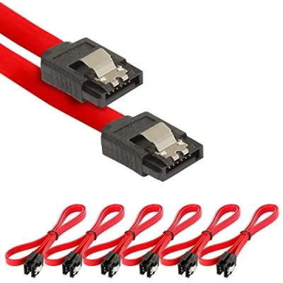 Abbildung von POPPSTAR 6x SATA Kabel SSD/HDD (0,5m SSD Datenkabel/SATA 3 SSD, 2 gerade Stecker) bis zu 6 Gbit/s, rot