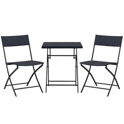 Abbildung von Bistroset Polyrattan 3tlg. Sitzgruppe Essgruppe Gartenmöbel Garnitur