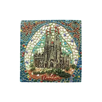 Abbildung von 3D Mosaik Barcelona Spanien Kühlschrank Magnet Tourist Souvenirs Handarbeit Harz Handwerk Magnetischen Aufkleber Home Küche Dekoration Reise Geschenk