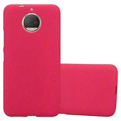Abbildung von Cadorabo Hülle kompatibel mit Motorola Moto G5S Plus Schutzhülle TPU Silikon Case Frost Design Slim Kratzfest Weiche Gummi Rundumschutz für in Rot