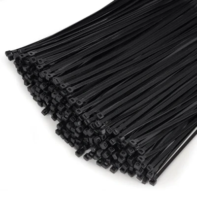 Abbildung von 1000 Stück 300 mm x 3,6 Kabelbinder Schwarz mit 18 kg Zugfestigkeit UV Beständig Nylon Kunststoff Selbstsichernder Multifunktionaler Cable Zip Ties für Drinnen und Draußen